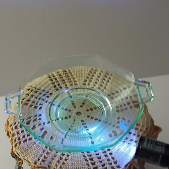 Depression Era Uranium Glass Serving Dish - Picture 2 of 7